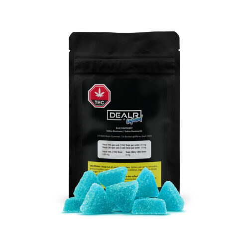 New Products 3 Dealr : BLUE RASPBERRY HASH ROSIN GUMMIES 10 X 10MG