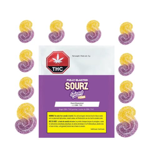 New Products 21 Spinach : FULLY BLASTED PEACH PASSIONFRUIT CBN:THC CHEWS MULTI - 10 PACK
