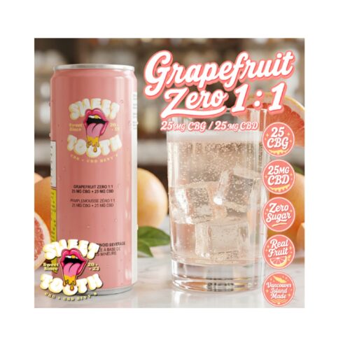 New Products 22 Sweet Tooth Zero : GRAPEFRUIT ZERO 25 CBG 25 CBD